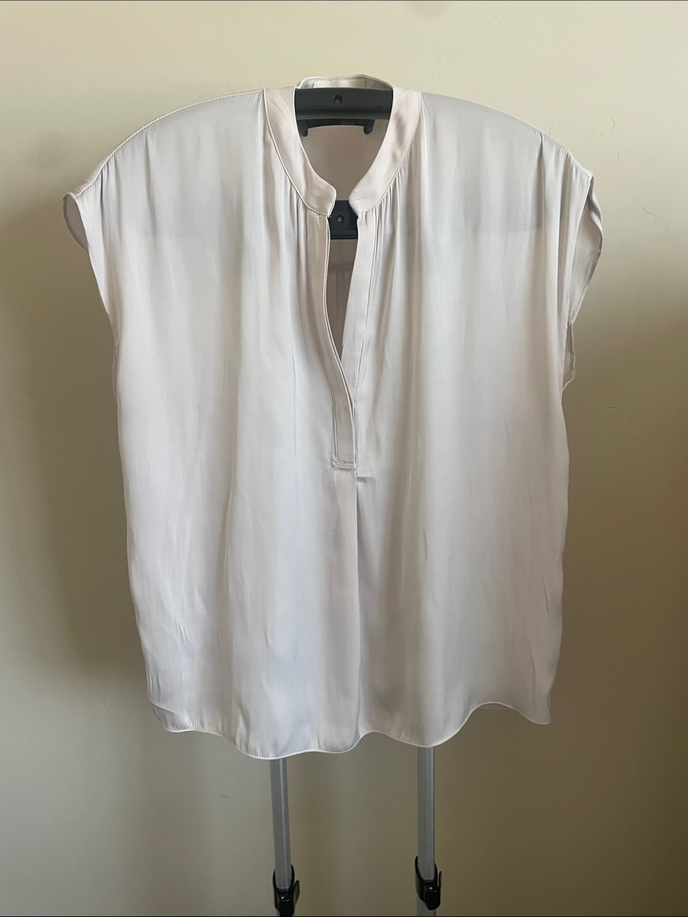 By Together Soft Cream Split-Neck Cap Sleeve Blouse